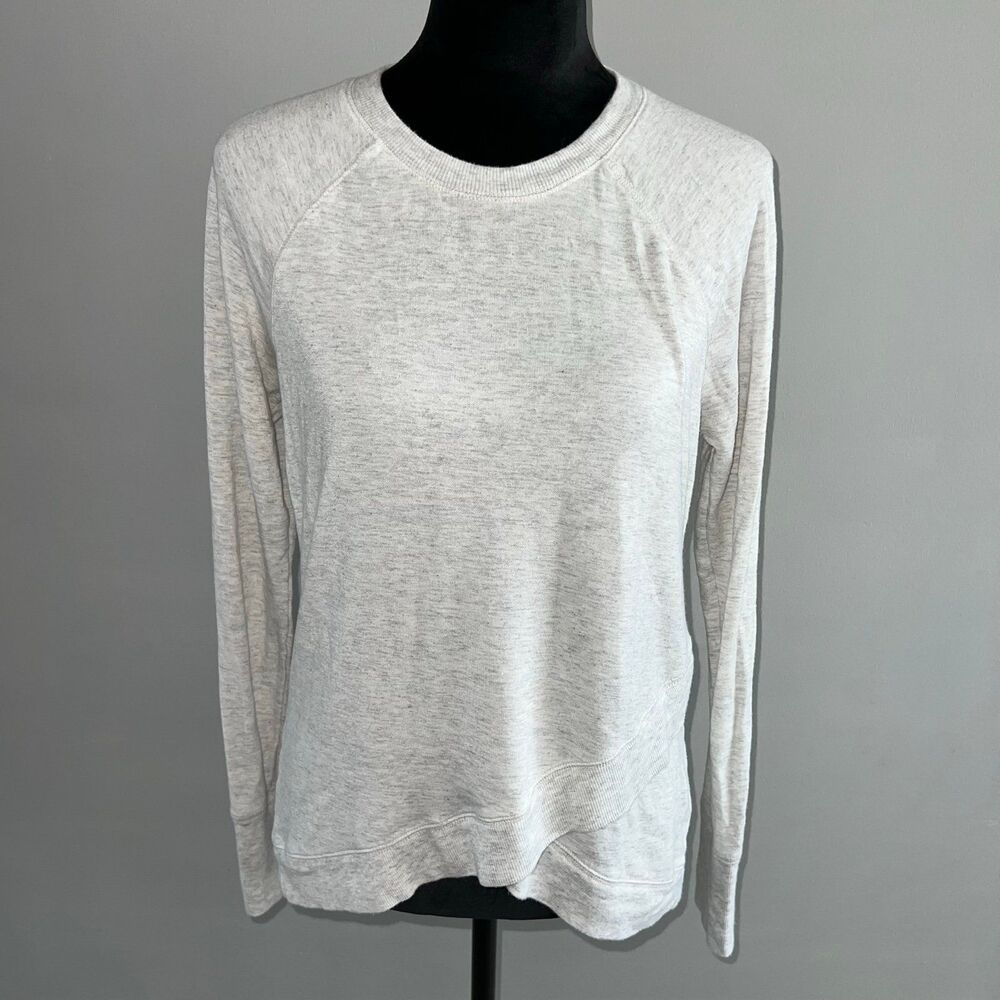 Athleta Criss Cross Sweatshirt Womens Small Gray Modal Long Sleeve Pullover